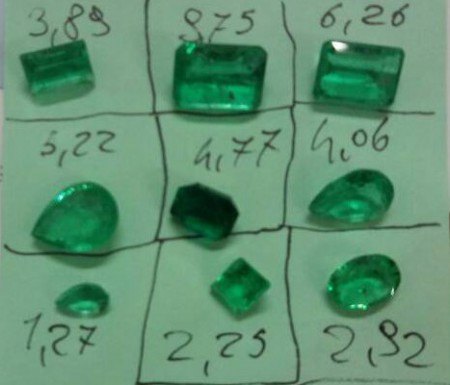 Esmeralda tallada de Colombia.